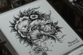 do a authentic japanese style tattoo art