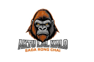 create modern gorilla head logo t shirt design