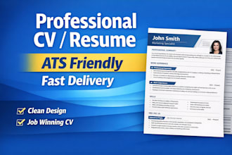 write or redesign a professional ats friendly CV or resume