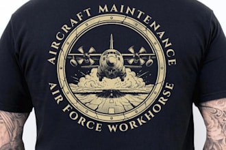 create retro t shirt aircraft fighter jet logo