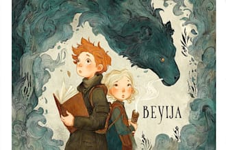 create illustrated fairytale or fantasy book cover or chapter book