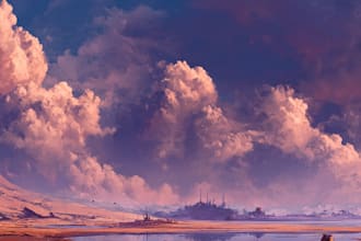 draw the landscape illustration or concept art