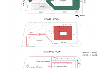 do site plan grading plan and drainage plan for city permit
