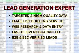 do high quality lead generation and data research service