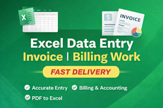 excel data entry, data typing, copy paste and invoice work