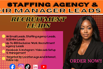 700 fresh staffing agency and HR management leads recruitment leads google ads