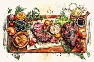 do food and drink illustration