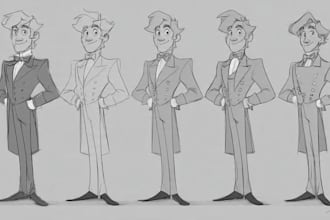 draw cartoon style illustration