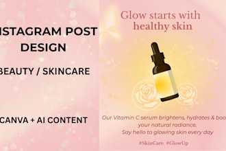 design instagram posts for beauty and skincare