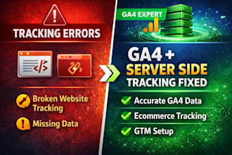 setup ga4 server side tracking and ecommerce tracking via GTM