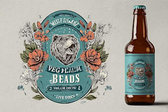 create vintage illustration for label or logo design