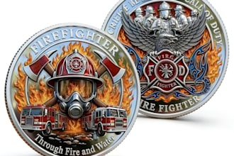 make emblem firefighter eagle logo