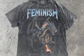 create vintage t shirt dragon logo