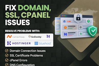 fix domain, ssl, cpanel, namecheap, godaddy, hostinger, bluehost issue