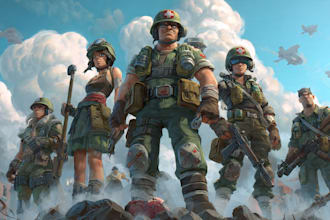 draw 2d game art military character design