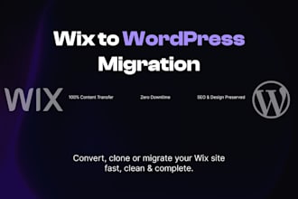 convert, clone or migrate wix to wordpress, or migrate ai website to wordpress