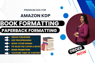 do professional book formatting for amazon KDP kindle paperback formatting poet