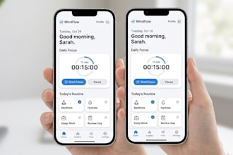 design clean and minimal UI UX for your app