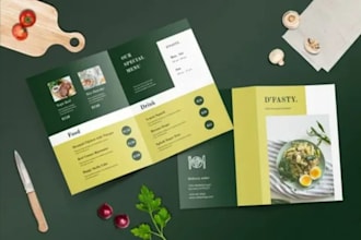 design a luxury italian brand catalog, brochure or restaurant menu