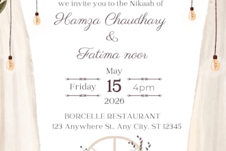 design luxury nikkah and wedding invitation card