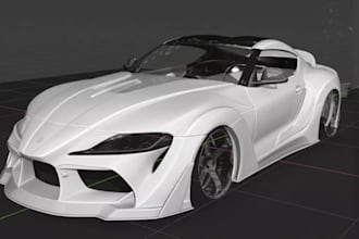 model 3d custom wide body kit,car part design,bumper,spoiler,fender for 3d print