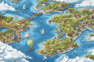 create a custom map illustration in vector style