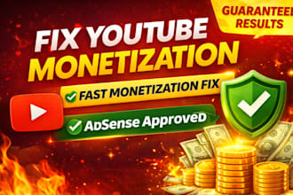 fix youtube monetization issues and enable adsense approval