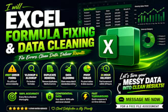 fix excel formulas and clean messy data professionally