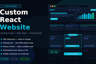 build a responsive react website or landing page with SEO optimization