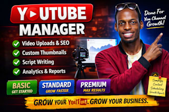 be your youtube manager, SEO expert for channel  growth