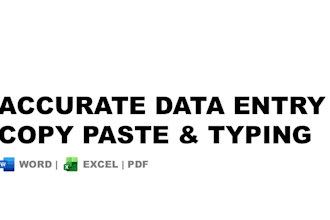do accurate data entry and copy paste tasks