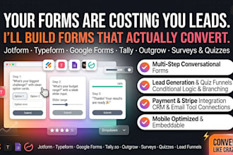 create jotform, typeform, google form, tally, outgrow survey forms