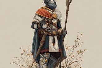 draw fantasy style game character art