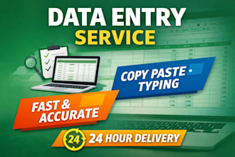 do data entry and copy paste work with typing and make notes