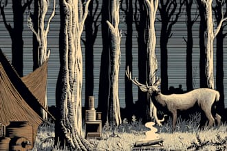 create custom linocut illustration