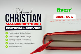 edit, proofread and format christian manuscript, ebook or book for publishing