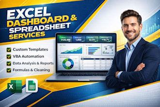 create interactive excel dashboard, charts, pivot tables, reports, vba