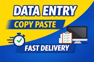do data entry, copy paste, typing and excel work