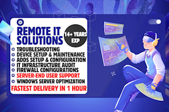 provide remote IT support and solutions with 14 years exp