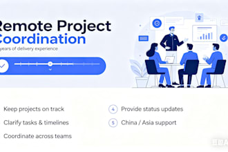 remote project coordination and stakeholder follow up support