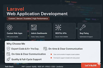 develop laravel web application with rest API