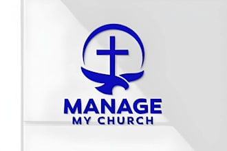 design modern christian church logo with cross, bible, and holy symbols
