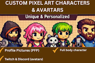 design a custom high quality pixel art characters and avatars