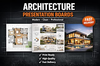 design professional architecture presentation boards for your project