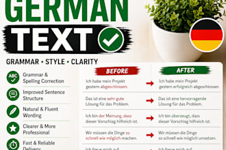 fix and improve your german text manually