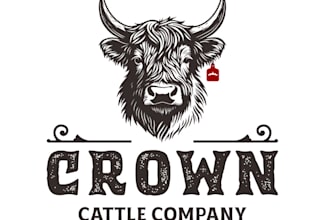 create an impressive cattle logo in high definition