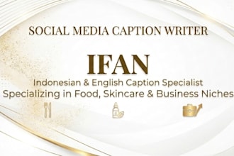 write engaging social media captions for your business in english and indonesian