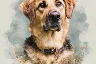do pet portrait, digital art, dog portrait, pet memorials