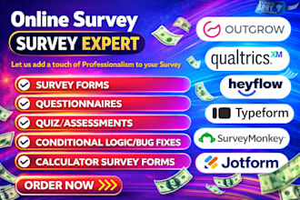 create jotform, typeform, google form, and online survey with conditional logic