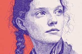 create linocut portrait illustration
